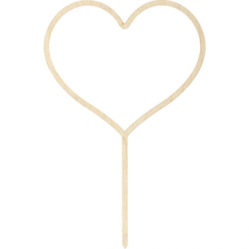 Cake Topper - Heart - Wood
